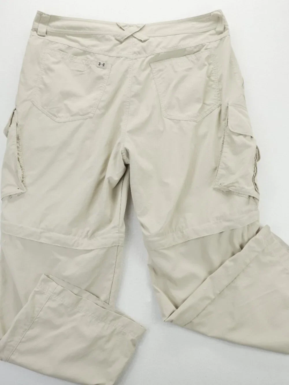 Under Armour 38x30 Beige Ripstop Hunt Fish Convertible Mens Cargo Pants